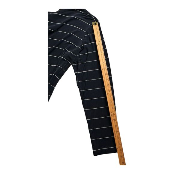 Chicos Travelers Black Snap Button Up Stripe‎ ~ Acetate Size 3 (Large) - Picture 11 of 14